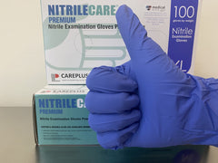 NITRILE EXAM GLOVE BLUE  (10 BOXES OF 100 PER CASE)