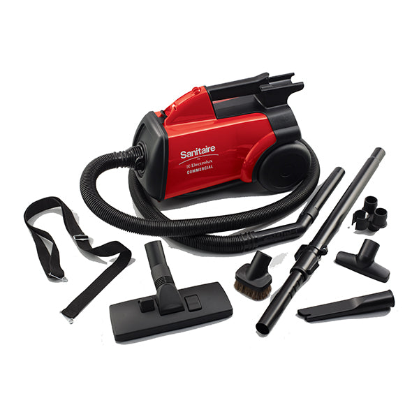 SANITAIRE MIGHTY CANISTER VACUUM WITH ATTACHMENTS SC3683