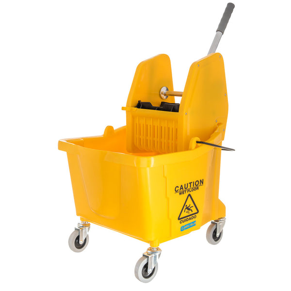 MOP BUCKET SIDE PRESS YELLOW 35 QT